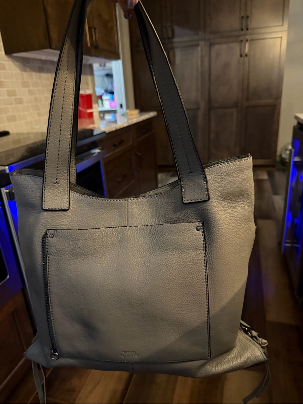 Vince Camuto Gray Leather Tote Bag - Classic Everyday Carry